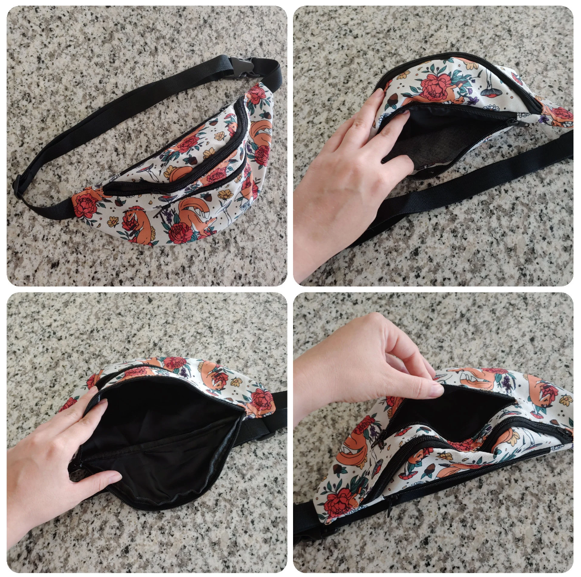 Blue Koi Triple Zipper Fanny Pack