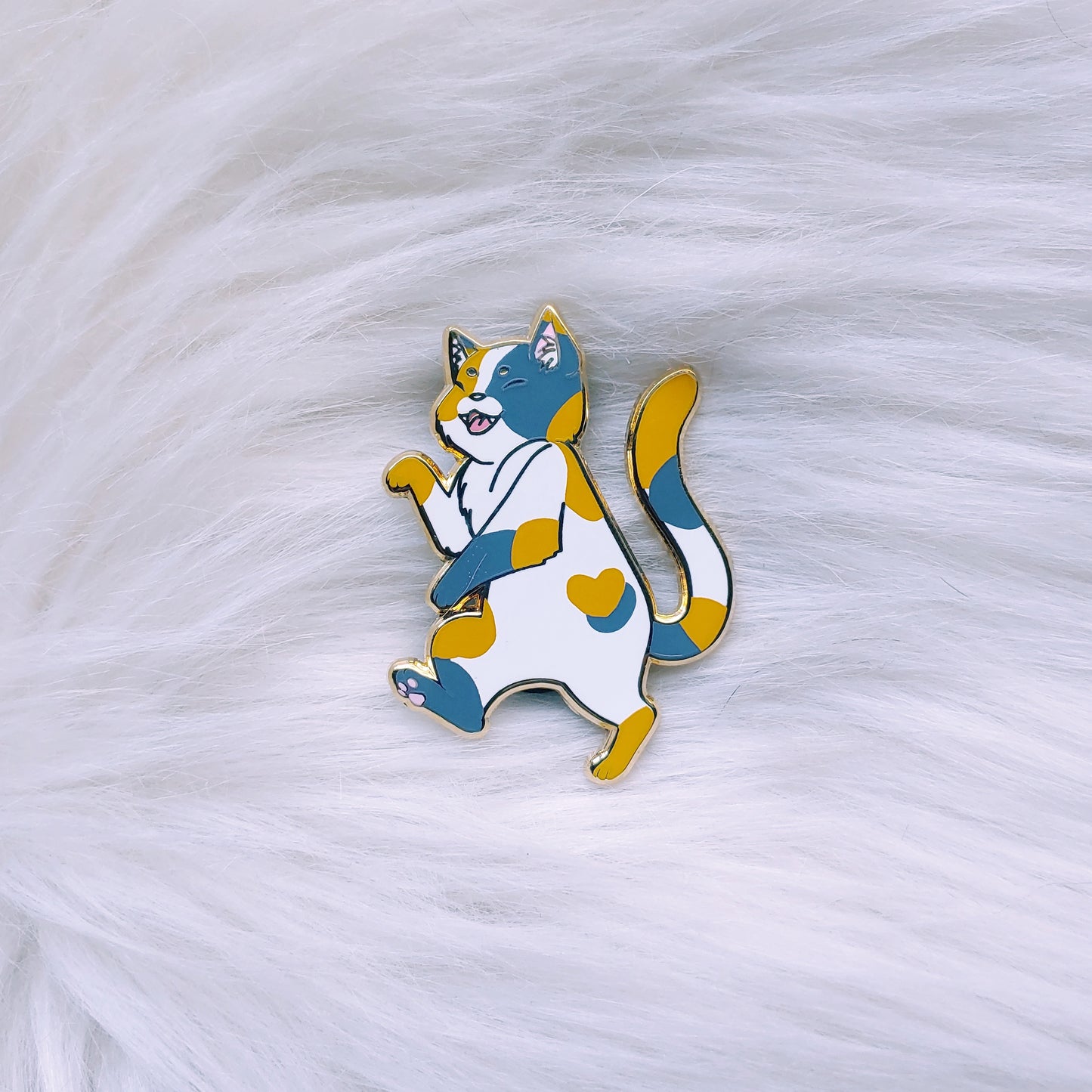 Dancing Calico Cat Enamel Pin