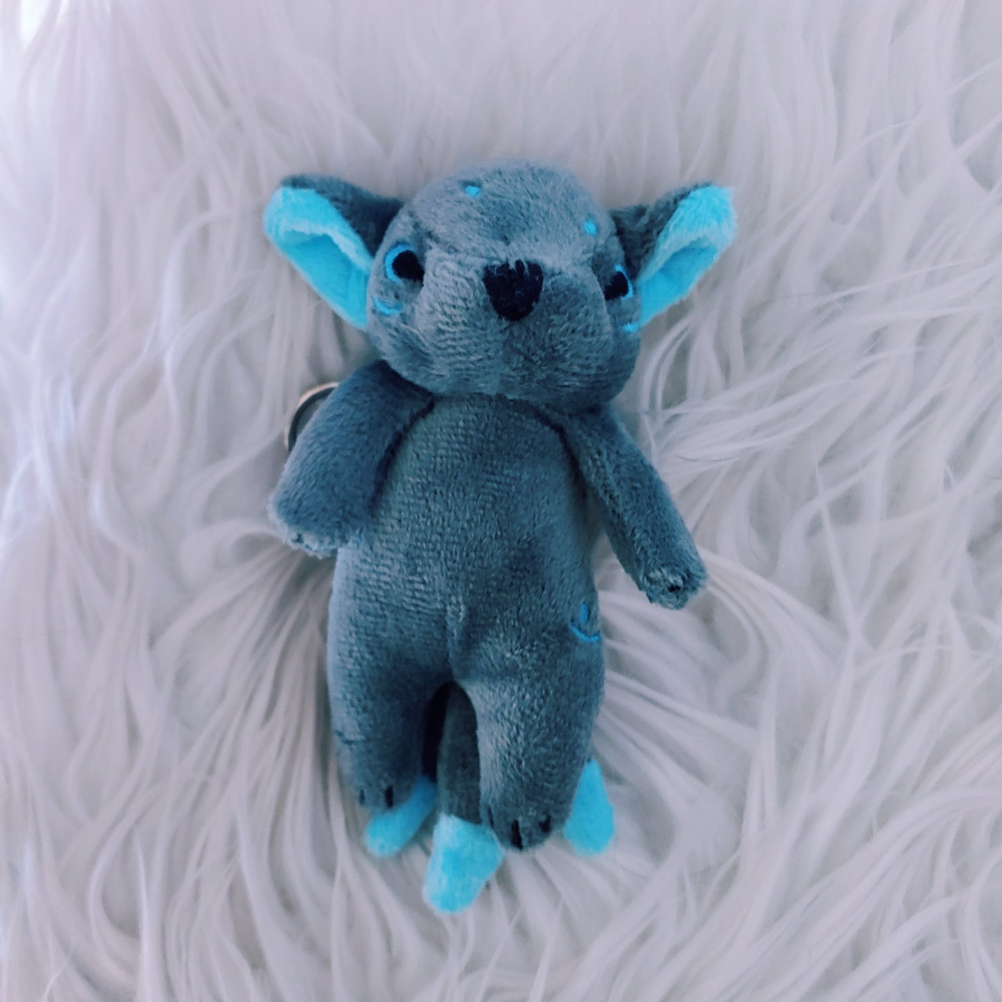 Black Kitsune Plush Keychain