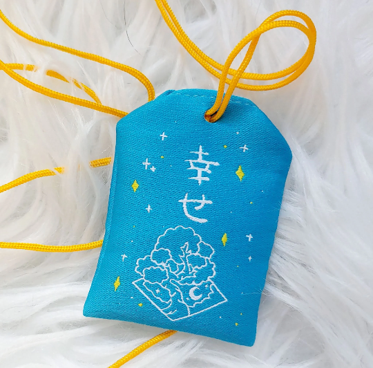 Koi "Happiness" Omamori Charm - Blue