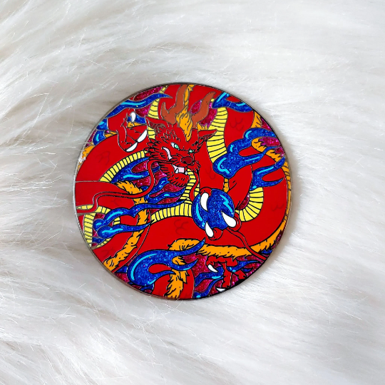 Ancient Dragon Enamel Pin - Red