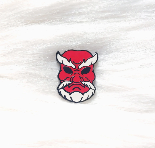 Japan Inspired Tengu Mask Small Enamel Pin