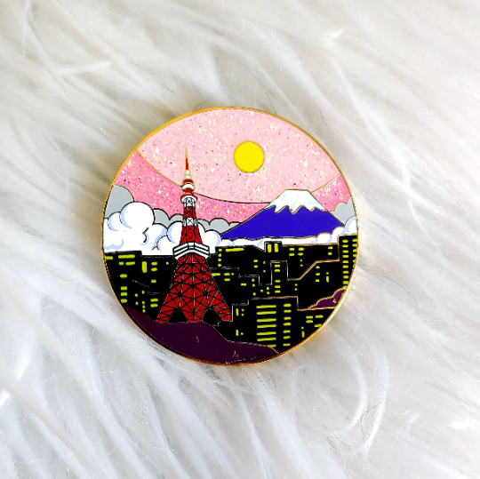 Scenic Japan Enamel Pin Series- Tokyo Tower Sakura Variant
