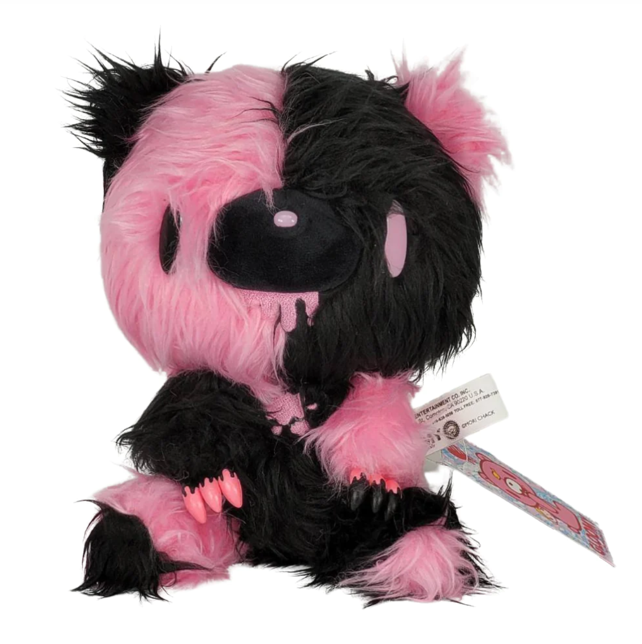 Gloomy Bear - 7" Shaggy Fur Pink/Black Gloomy Plushie