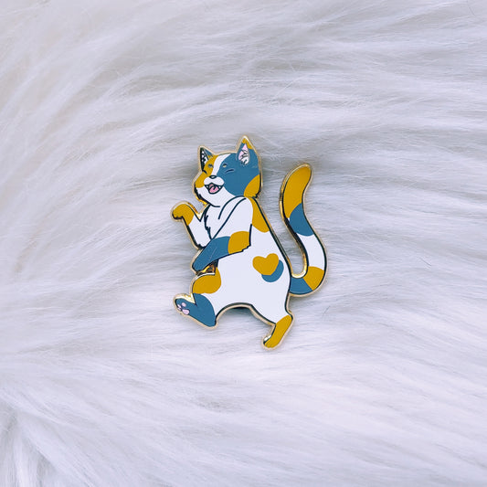 Dancing Calico Cat Enamel Pin