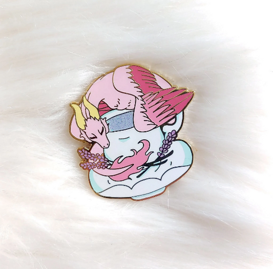 Tea Dragon Glitter Enamel Pin Series- Sleepytime Tea