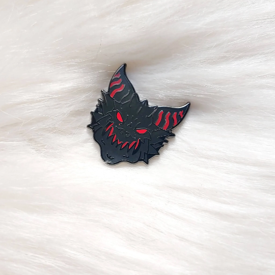 Japan Inspired Black Dragon Mask Small Enamel Pin