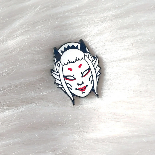 Japan Inspired Ningyo Mask Small Enamel Pin
