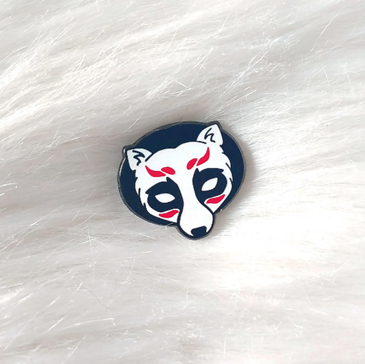 Japan Inspired Tanuki Mask Small Enamel Pin