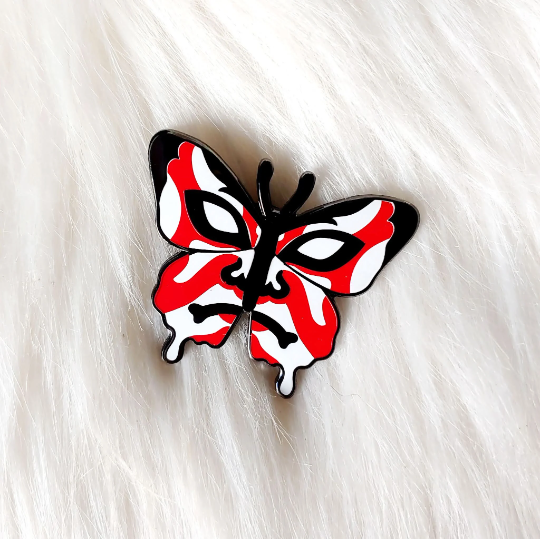 Kabuki Butterfly Enamel Pin