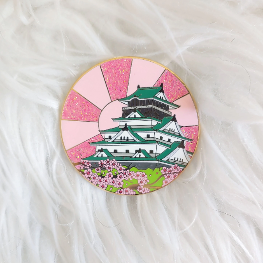 Scenic Japan Enamel Pin Series- Osaka Castle Sakura Variant