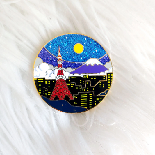 Scenic Japan Enamel Pin Series- Tokyo Tower Midnight Variant